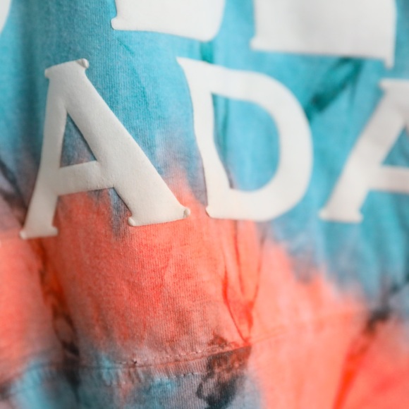 Grand Bend Canada tie-dye pullover Exist mens sweatshirt top orange blue pattern - Picture 9 of 11